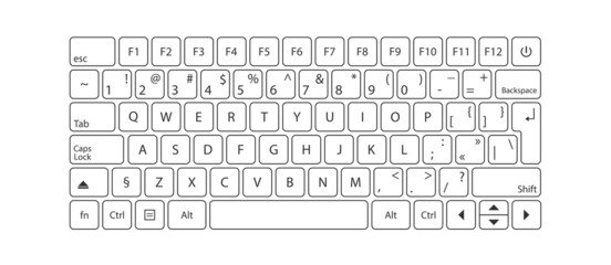 Modern flat web template with keyboard template on gray background. - obrazy, fototapety, plakaty
