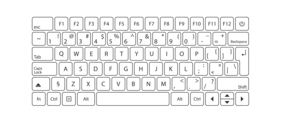 Fotobehang Modern flat web template with keyboard template on gray background. © M-KOS