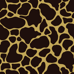 Abstract monochrome seamless pattern with leopard spots. Hand drawn vector illustration. Flat color design.