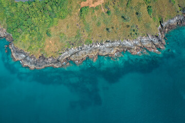 Windmill viewpoint and Nai Han beach in Phuket province, Thailand