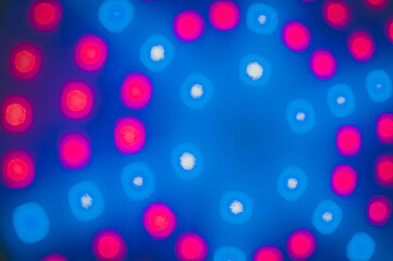 Blurred luminous phytolamps for illumination of indoor plants. Abstract image