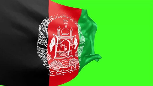 Afghanistan flag closeup waving animation- Wonderful shiny flag- Sign of Afghanistan- Afghanistan Background- 3D render 4K. Slow motion 