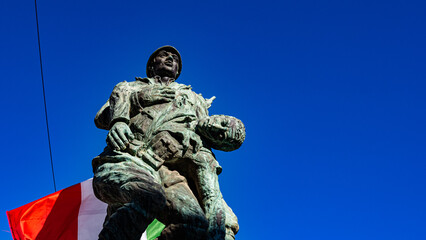 Fototapeta na wymiar Gesualdo, Avellino, Campania, Italy: detail of statue dedicated to the war dead