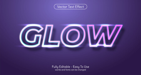 Creative 3d text Glow, editable style effect template