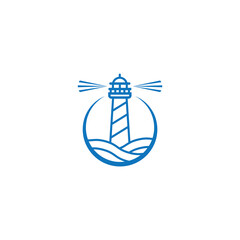 lighthouse beam minimalist logo design