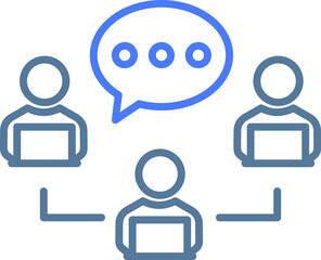 Teamwork line icon. Team employees symbol. Remote office sign.  Design element. Line style teamwork icon. Vector illustrations.