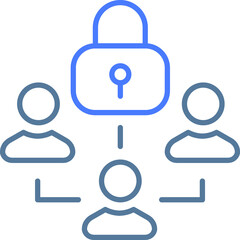 Teamwork line icon. Team employees symbol. Remote office sign.  Design element. Line style teamwork icon. Vector illustrations.