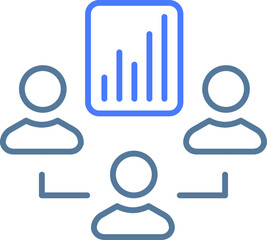 Teamwork line icon. Team employees symbol. Remote office sign.  Design element. Line style teamwork icon. Vector illustrations.