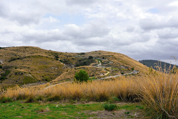 hill foreshortening in the ancient greek temple in Segesta, trapani Sicily, Italy