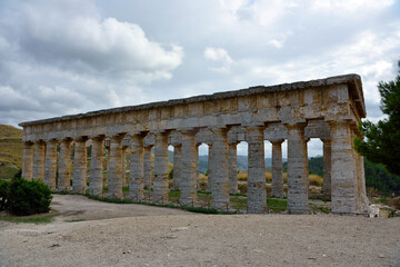 Old greek temple at Segesta, trapani Sicily, Italy