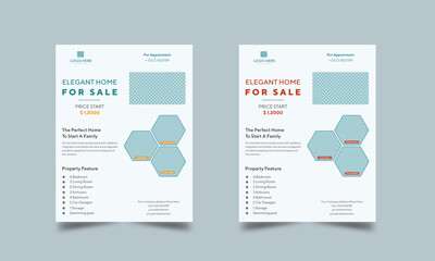 Elegant Home Real estate business flyer design.	
  
Color Variations, CMYK Color Mode,
High-Quality Print Ready, 
Version Used Adobe Illustrator 2020, 
Files included: Easy
