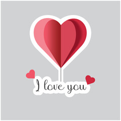 Heart-shaped parachute with the inscription I love you.