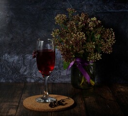 still life with wine