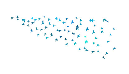 A flock of blue birds. Vector illustration