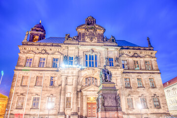 Fototapeta na wymiar The statue of Friedrich August II near the Dresden Frauenkirche in Dresden, Germany.