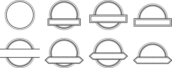 Retro Dotted and Dashed Certificate Seal Template Set - Outline