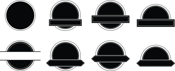 Retro Dotted and Dashed Certificate Seal Template Set - Stamp / Silhouette