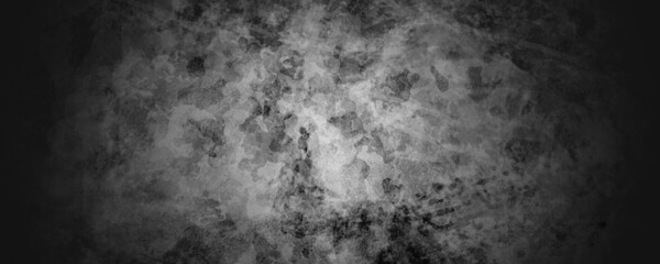 Black Concrete Cement Background with Dark Gray Cracks and Crumpled Wrinkles