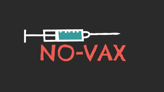 Anti Vaccination Symbol. Covid-19 Anti Vax. Vaccine hesitancy. No-Vax movement. A syringe collides and breaks against no vax. Coronavirus Anti Vax controversy concept. White background