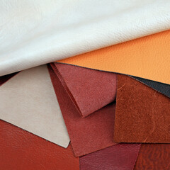 Natural leather textures samples
