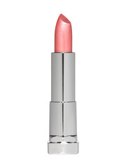 Fototapeta premium Open pink lipstick silver tube isolated
