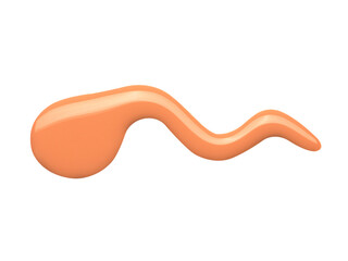 Blot of orange nail polish isolated on white