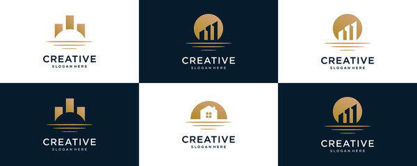 Set of collection Modern finance real estate logo template