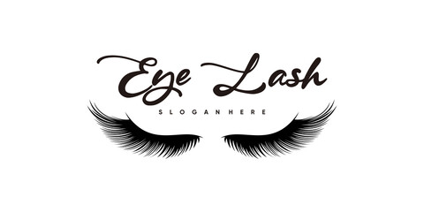 eyelash logo design with style and creative concept