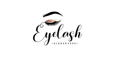 eyelash logo design with style and creative concept