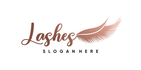 eyelash logo design with style and creative concept