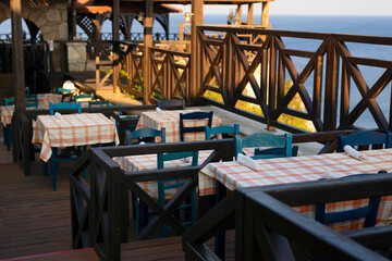 Tables in Greek taverna