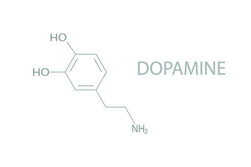Fototapeta premium Dopamine molecular skeletal chemical formula. 