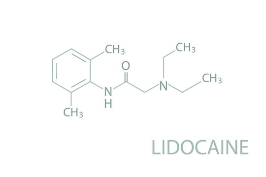 Lidocaine molecular skeletal chemical formula.	