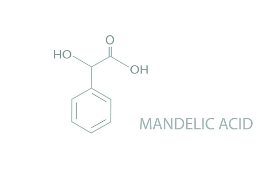 Mandelic acid molecular skeletal chemical formula.	
