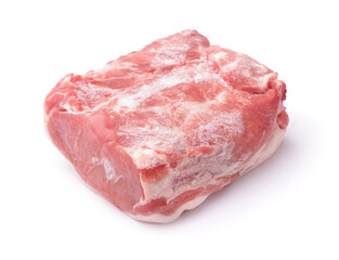 Piece of raw frozen boneless pork meat