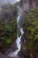 waterfall in the mountains Pailon  del  diablo