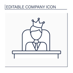Chairman line icon. Presiding officer of board, committee or deliberative assembly.Leader. Company concept. Isolated vector illustration. Editable stroke - obrazy, fototapety, plakaty