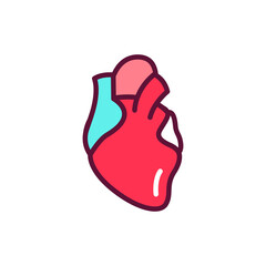 Human organ heart line icon. Isolated vector element.