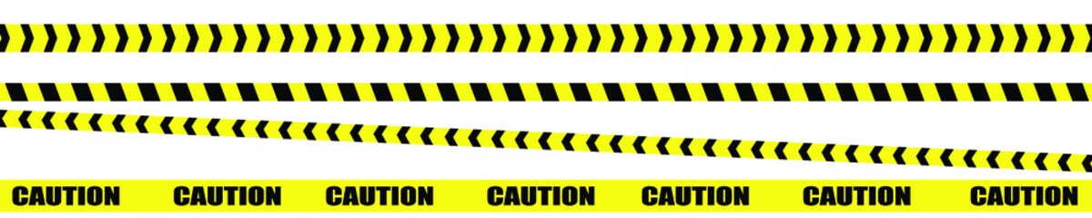 Yellow and black police stripes. Collection Yellow warning tape official crime and danger tapes.
