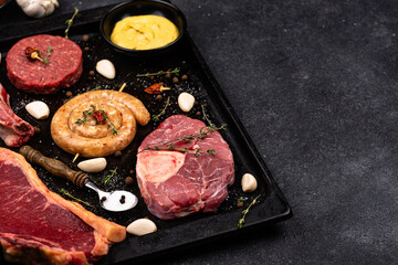 Assortment of various types of meat