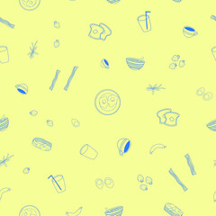 Seamless repeat surface pattern breakfast illustration