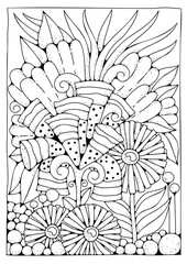 Background for coloring. Abstract ornament. Coloring page. Art therapy.