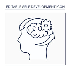 Self-actualization line icon.Complete realization of potential. Development of abilities and appreciation for life. Self-development concept. Isolated vector illustration. Editable stroke 