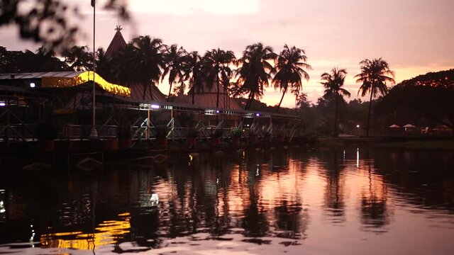 Lake Reflection at Taman Mini Indonesia Indah, Jakarta, Indonesia.