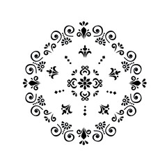 Vector pattern in Eastern style. Ornate element for design and place for text. Ornamental lace pattern for wedding invitations and greeting cards. Traditional pastel decor on light background.