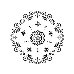 Vector pattern in Eastern style. Ornate element for design and place for text. Ornamental lace pattern for wedding invitations and greeting cards. Traditional pastel decor on light background.