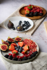 preparing breakfast with red fruits