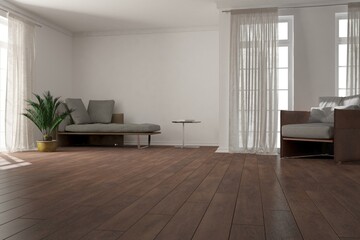 Modern interior design. 3D illustration