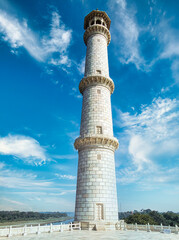 One of the four minarets of Taj Mahal