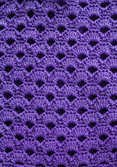 Knitted texture. Openwork crochet in very peri color.